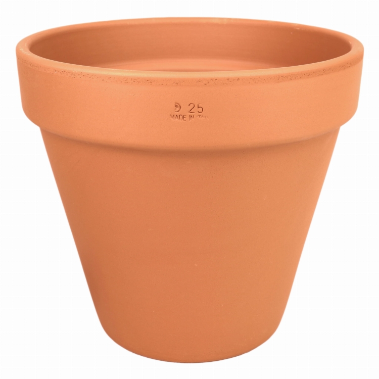 DEGREA Doniczka VASO D25 cm Ceramiczna Klasyczna Prosta Włoska Terakota + Podstawek D23 cm