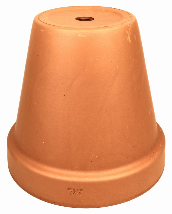DEGREA Doniczka VASO D27 cm Ceramiczna Klasyczna Prosta Włoska Terakota + Podstawek D23 cm