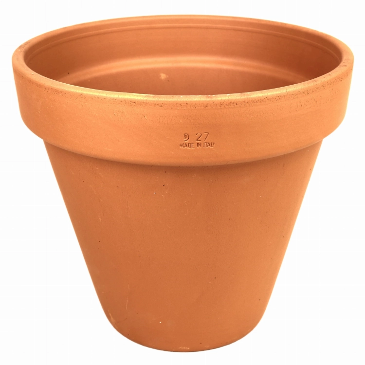 DEGREA Doniczka VASO D27 cm Ceramiczna Klasyczna Prosta Włoska Terakota + Podstawek D23 cm