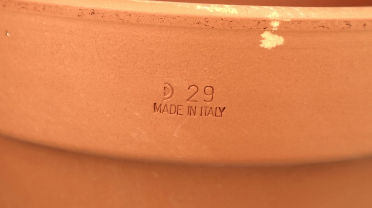 DEGREA Doniczka VASO D29 cm Ceramiczna Klasyczna Prosta Włoska Terakota + Podstawek D23 cm