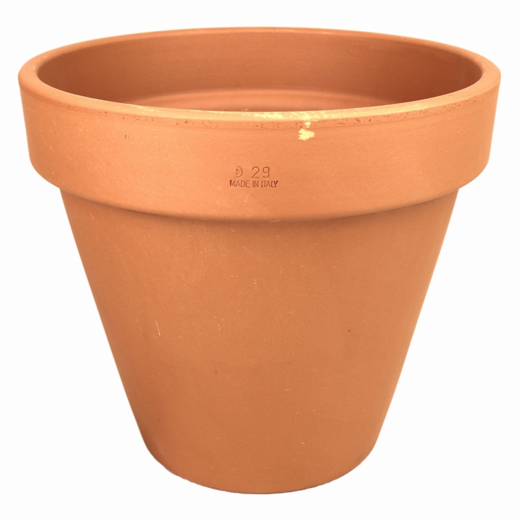 DEGREA Doniczka VASO D29 cm Ceramiczna Klasyczna Prosta Włoska Terakota + Podstawek D23 cm