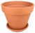 DEGREA Doniczka VASO D35 cm Ceramiczna Klasyczna Prosta Włoska Terakota + Podstawek D28 cm