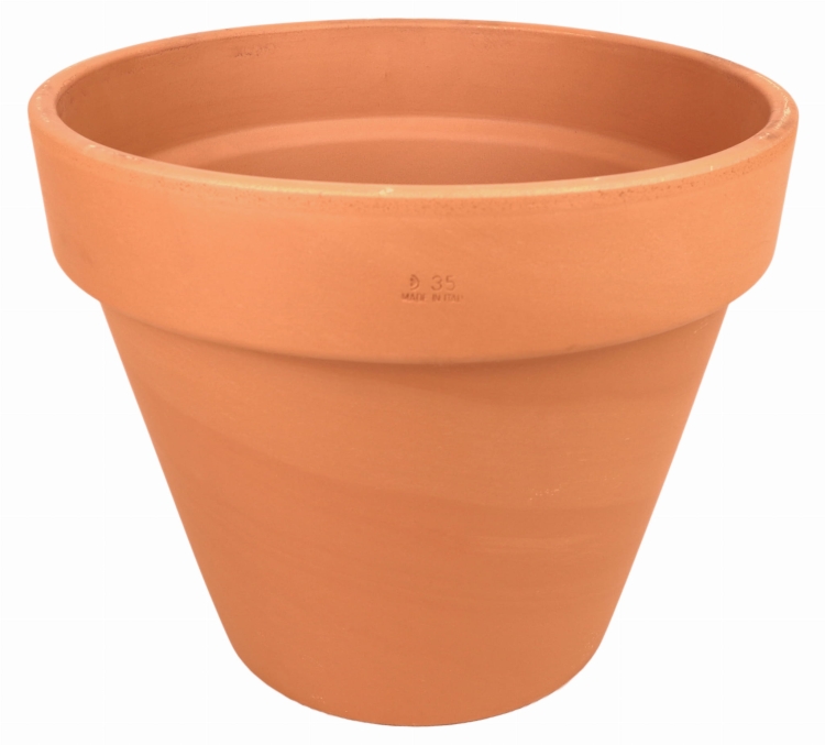 DEGREA Doniczka VASO D35 cm Ceramiczna Klasyczna Prosta Włoska Terakota + Podstawek D28 cm
