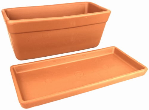 DEGREA Skrzynka Venezia L40 Cassetta Ceramiczna Klasyczna Prosta Włoska Terakota 40cm + Podstawka Prostokątna SOTTOCAS. L40