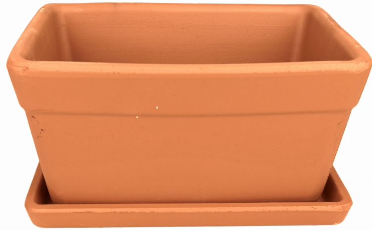 DEGREA Skrzynka Venezia Ceramiczna Klasyczna Prosta Włoska Terakota + Podstawka prostokątna SOTTOCAS. L30L30 Cassetta 30cm