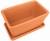 DEGREA Skrzynka Venezia Ceramiczna Klasyczna Prosta Włoska Terakota + Podstawka prostokątna SOTTOCAS. L30L30 Cassetta 30cm