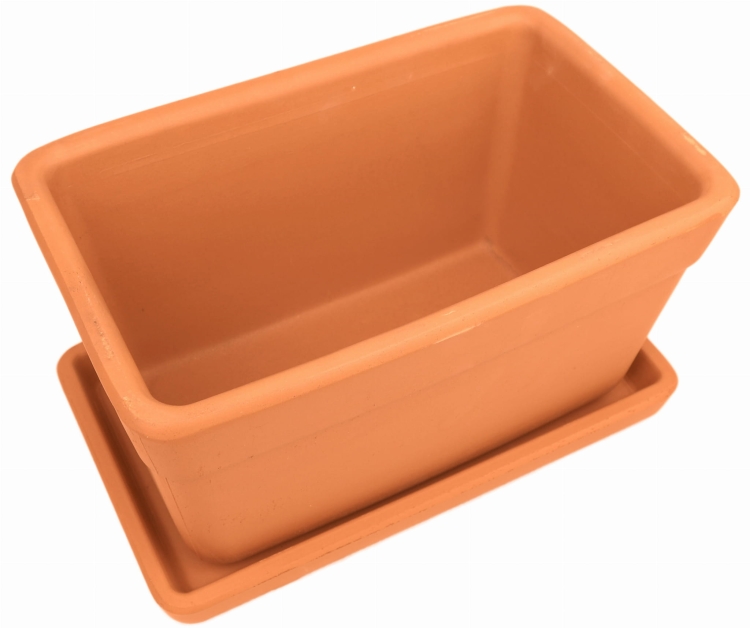 DEGREA Skrzynka Venezia Ceramiczna Klasyczna Prosta Włoska Terakota + Podstawka prostokątna SOTTOCAS. L30L30 Cassetta 30cm