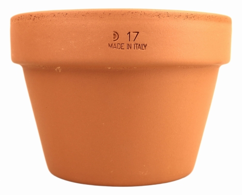 DEGREA Doniczka MEZZO VASO D17 Ceramiczna Klasyczna Prosta Włoska Terakota + Podstawka D17