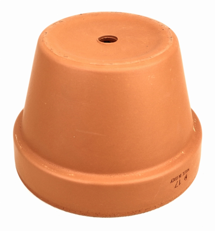 DEGREA Doniczka MEZZO VASO D17 Ceramiczna Klasyczna Prosta Włoska Terakota + Podstawka D17
