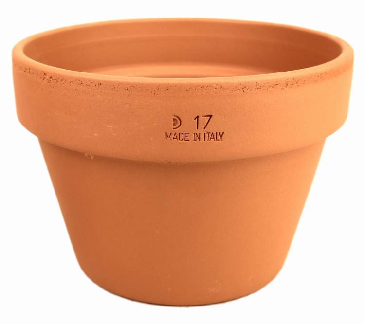 DEGREA Doniczka MEZZO VASO D17 Ceramiczna Klasyczna Prosta Włoska Terakota + Podstawka D17