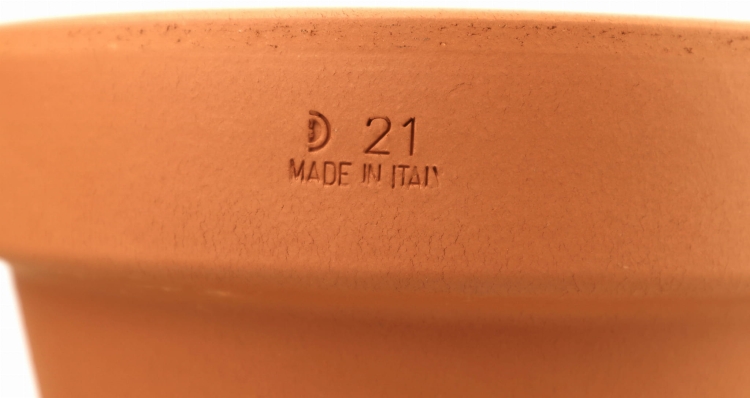 DEGREA Doniczka MEZZO VASO D21 Ceramiczna Klasyczna Prosta Włoska Terakota + Podstawka D21