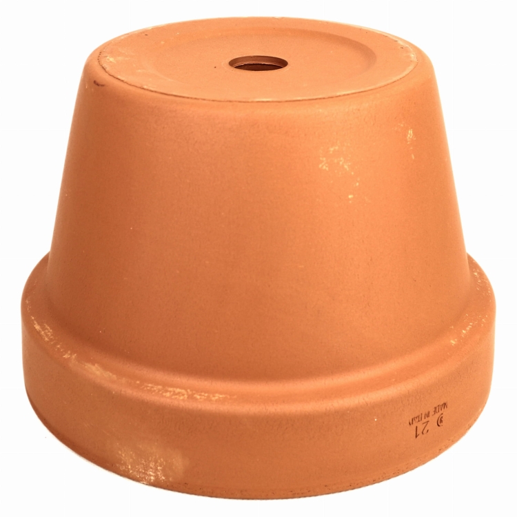 DEGREA Doniczka MEZZO VASO D21 Ceramiczna Klasyczna Prosta Włoska Terakota + Podstawka D21