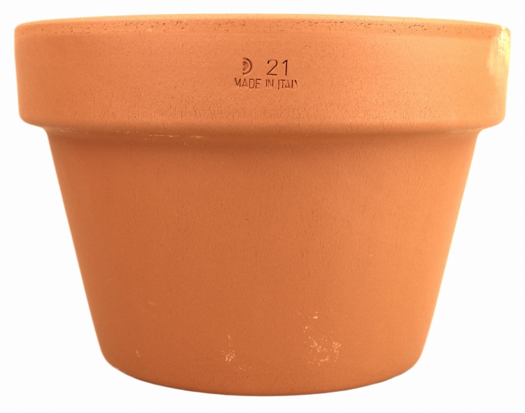 DEGREA Doniczka MEZZO VASO D21 Ceramiczna Klasyczna Prosta Włoska Terakota + Podstawka D21