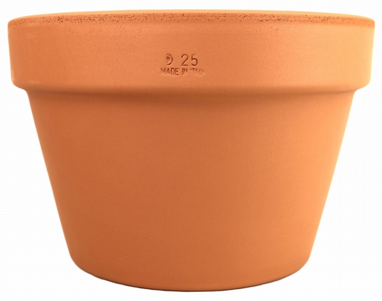 DEGREA Doniczka MEZZO VASO D25 Ceramiczna Ceramiczna Klasyczna Prosta Włoska Terakota + Podstawka D25