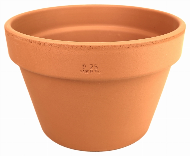 DEGREA Doniczka MEZZO VASO D25 Ceramiczna Ceramiczna Klasyczna Prosta Włoska Terakota + Podstawka D25