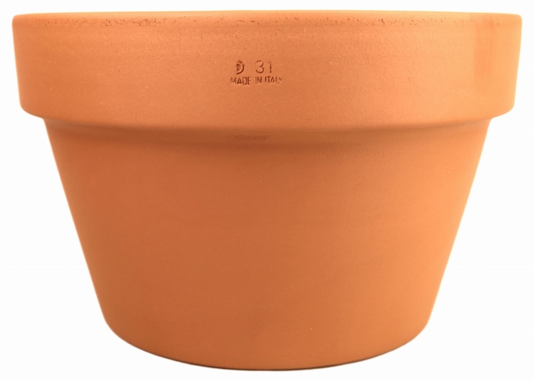 DEGREA Doniczka MEZZO VASO D31 Ceramiczna Klasyczna Prosta Włoska Terakota + Podstawka D28