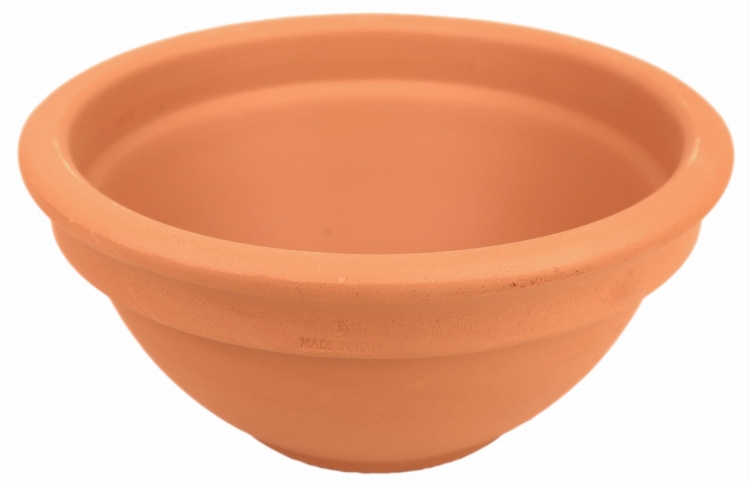 DEGREA Misa Ciotola CICLAMINO Ceramiczna Klasyczna Prosta Włoska Terakota D23 cm + Podstawek D19 cm