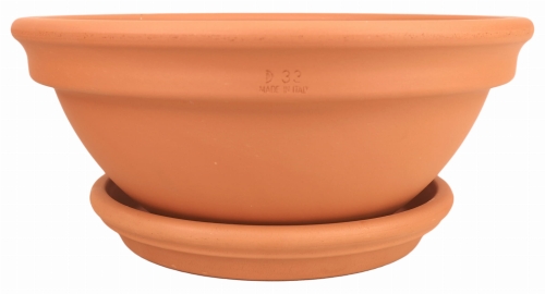 DEGREA Misa Ciotola CICLAMINO D33 cm Ceramiczna Klasyczna Prosta Włoska Terakota + Podstawka D25