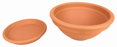 DEGREA Misa Ciotola CICLAMINO D33 cm Ceramiczna Klasyczna Prosta Włoska Terakota + Podstawka D25