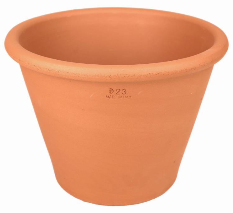 DEGREA Doniczka VASO POMPEI D23 Ceramiczna Klasyczna Prosta Włoska Terakota + Podstawek D21 cm