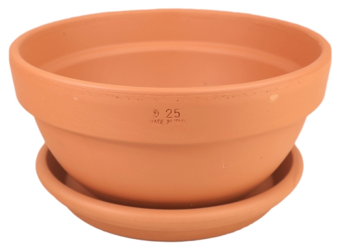 DEGREA Misa Ciotola IBIS D25 Ceramiczna Klasyczna Prosta Włoska Terakota 25cm + Podstawek D23 cm