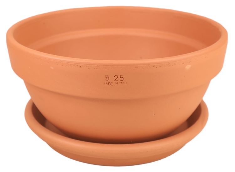 DEGREA Misa Ciotola IBIS D25 Ceramiczna Klasyczna Prosta Włoska Terakota 25cm + Podstawek D23 cm