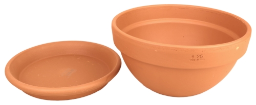 DEGREA Misa Ciotola IBIS D25 Ceramiczna Klasyczna Prosta Włoska Terakota 25cm + Podstawek D23 cm