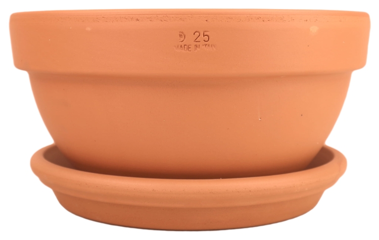 DEGREA Misa Ciotola IBIS D25 Ceramiczna Klasyczna Prosta Włoska Terakota 25cm + Podstawek D23 cm