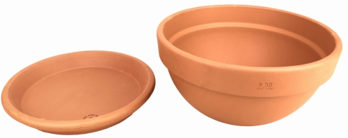DEGREA Misa Ciotola IBIS D30 Ceramiczna Klasyczna Prosta Włoska Terakota 30cm + Podstawek D28 cm