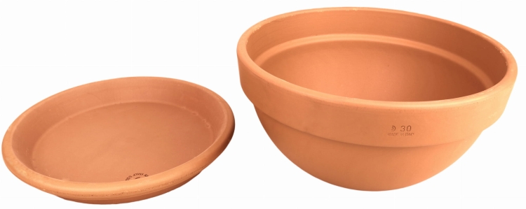 DEGREA Misa Ciotola IBIS D30 Ceramiczna Klasyczna Prosta Włoska Terakota 30cm + Podstawek D28 cm