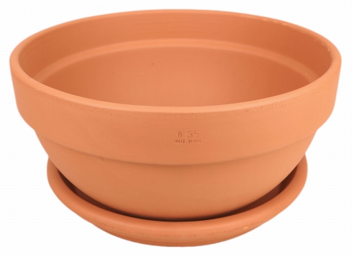 DEGREA Misa Ciotola IBIS D35 Ceramiczna Klasyczna Prosta Włoska Terakota 35cm + Podstawka D31