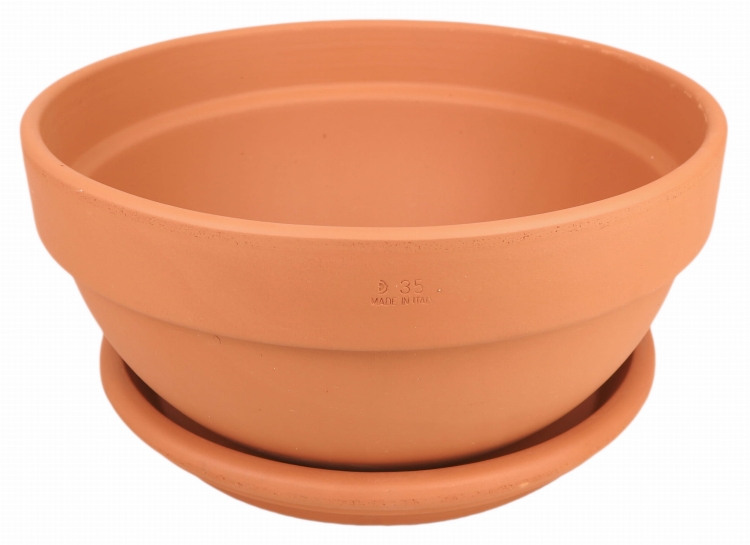 DEGREA Misa Ciotola IBIS D35 Ceramiczna Klasyczna Prosta Włoska Terakota 35cm + Podstawka D31