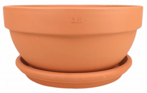 DEGREA Misa Ciotola IBIS D35 Ceramiczna Klasyczna Prosta Włoska Terakota 35cm + Podstawka D31