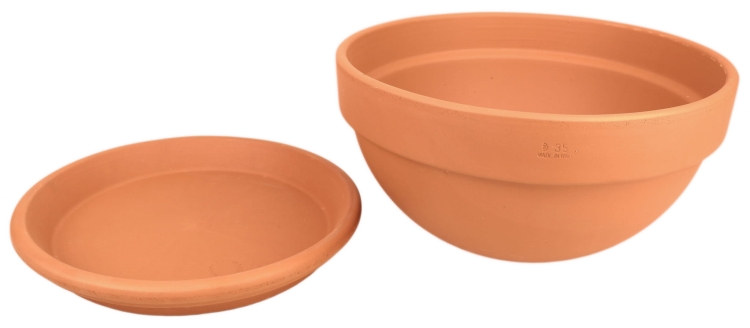 DEGREA Misa Ciotola IBIS D35 Ceramiczna Klasyczna Prosta Włoska Terakota 35cm + Podstawka D31