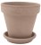 DEGREA Doniczka VASO VULCANO D15 Ceramiczna Klasyczna Prosta Włoska Terakota Szara 15cm + Podstawek D13 cm