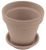 DEGREA Doniczka VASO VULCANO D15 Ceramiczna Klasyczna Prosta Włoska Terakota Szara 15cm + Podstawek D13 cm