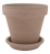 DEGREA Doniczka Ceramiczna Klasyczna Prosta Włoska Terakota Szara VASO VULCANO D17 cm + Podstawek D15 cm