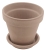 DEGREA Doniczka Ceramiczna Klasyczna Prosta Włoska Terakota Szara VASO VULCANO D17 cm + Podstawek D15 cm