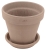 DEGREA Doniczka Ceramiczna Klasyczna Prosta Włoska Terakota Szara VASO VULCANO D19 cm + Podstawek D17 cm