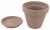 DEGREA Doniczka Ceramiczna Klasyczna Prosta Włoska Terakota Szara VASO VULCANO D19 cm + Podstawek D17 cm