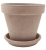 DEGREA Doniczka VASO VULCANO D21 Ceramiczna Klasyczna Prosta Włoska Terakota Szara 21cm + Podstawek D19 cm
