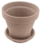 DEGREA Doniczka VASO VULCANO D21 Ceramiczna Klasyczna Prosta Włoska Terakota Szara 21cm + Podstawek D19 cm