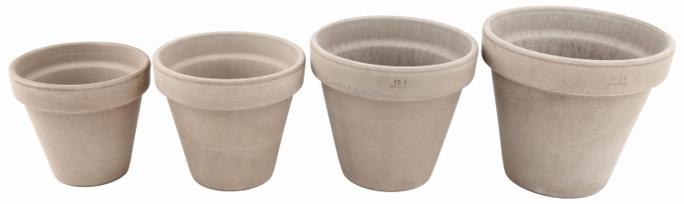 DEGREA Doniczka VASO VULCANO D15 Ceramiczna Klasyczna Prosta Włoska Terakota Szara 15cm