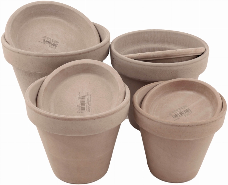 DEGREA Doniczka VASO VULCANO D15 Ceramiczna Klasyczna Prosta Włoska Terakota Szara 15cm