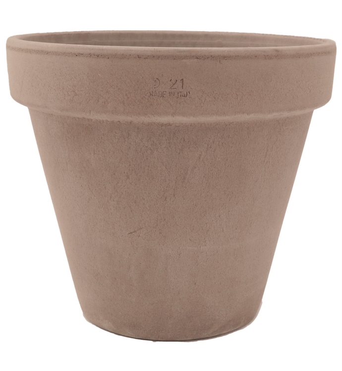 DEGREA Doniczka VASO VULCANO D21 Ceramiczna Klasyczna Prosta Włoska Terakota Szara 21cm