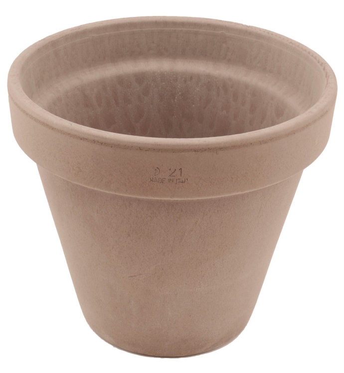 DEGREA Doniczka VASO VULCANO D21 Ceramiczna Klasyczna Prosta Włoska Terakota Szara 21cm
