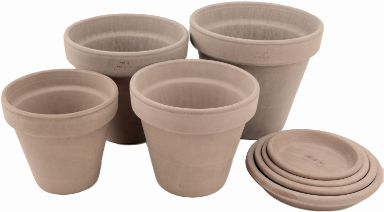 DEGREA Doniczka VASO VULCANO D21 Ceramiczna Klasyczna Prosta Włoska Terakota Szara 21cm