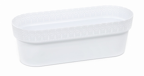 Skrzynka Doniczka Balkonowa Owalna Bella 50x19,5cm BIAŁA Lamela LA702-05