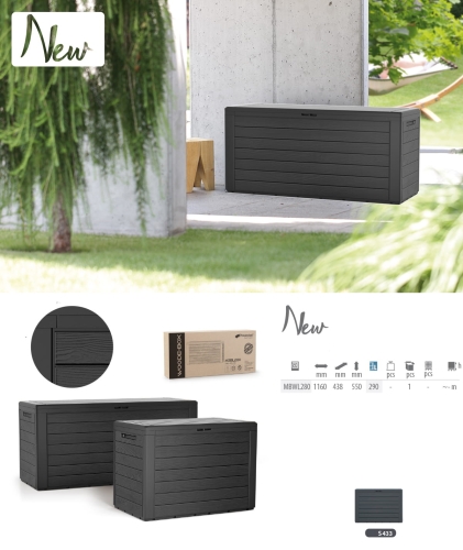 Skrzynia MBWL280-S433 WOODEBOX 280L Antracyt