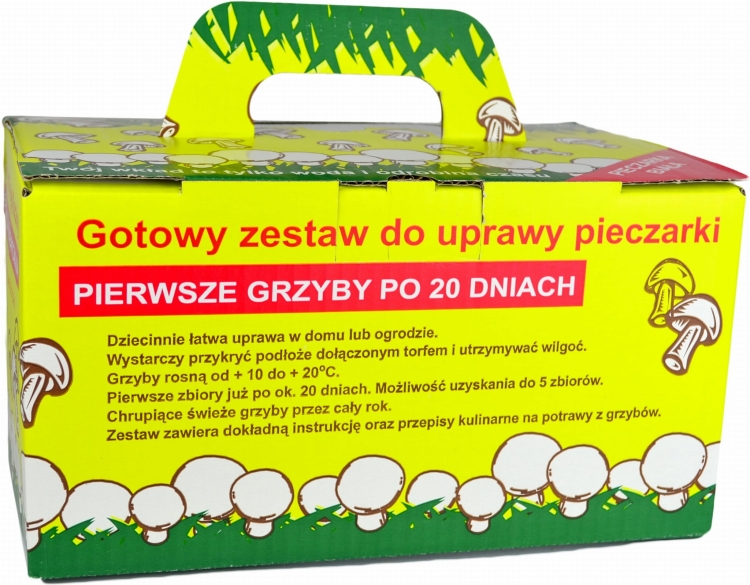 Pieczarka Biała Grzybnia 5kg Gotowe Podłoże Pieczarki Białej Grzyby w Domu i Ogrodzie